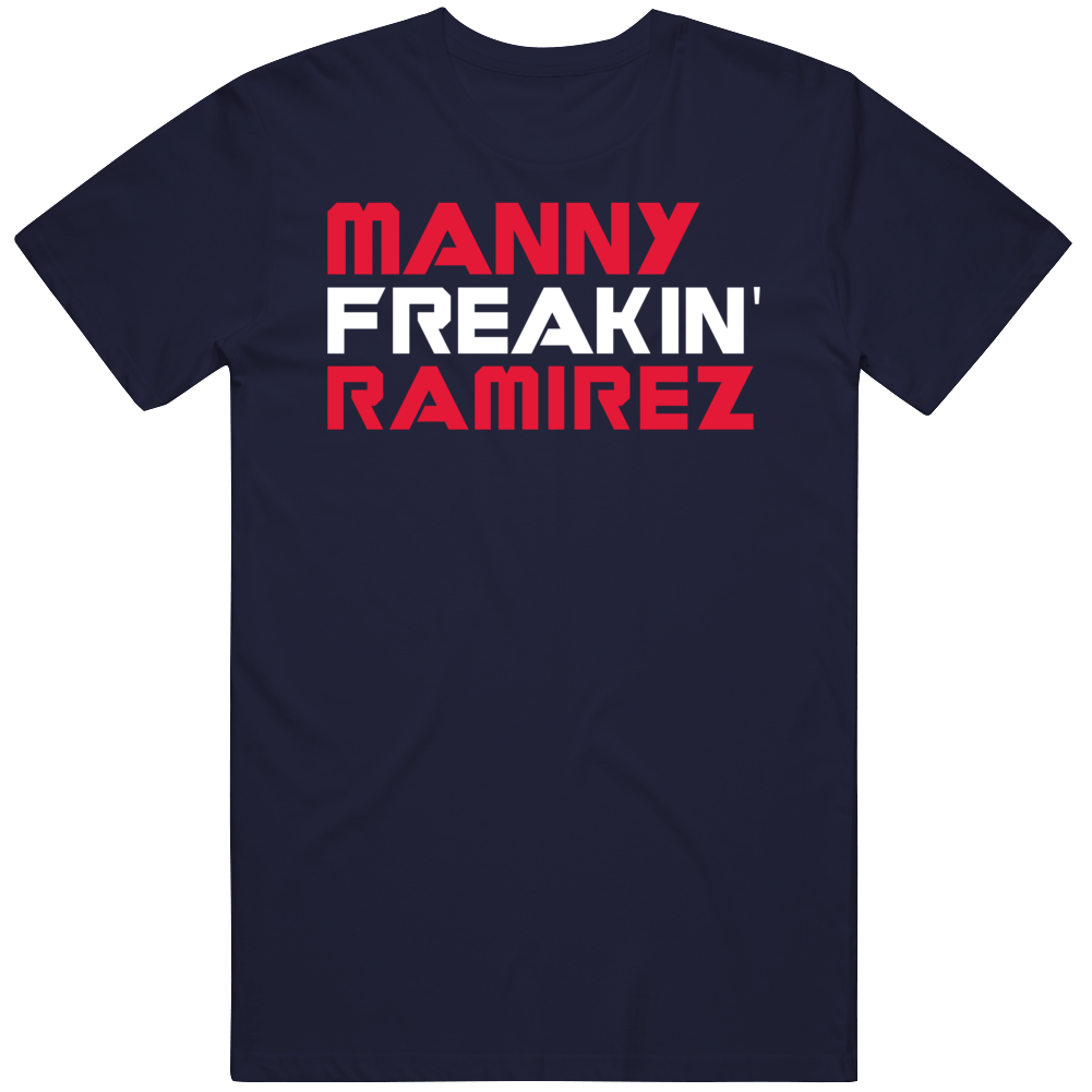 TheLandTshirts Manny Ramirez Freakin Cleveland Baseball Fan T Shirt Classic / Navy / 4 X-Large