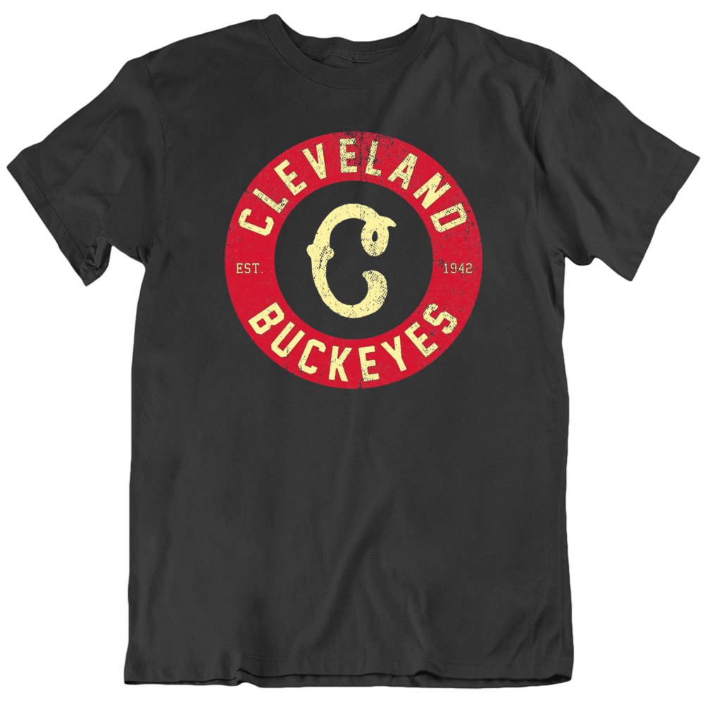 theLandTshirts Cleveland Buckeyes Negro League Baseball 1942 Distressed T Shirt Classic / Black / X-Large