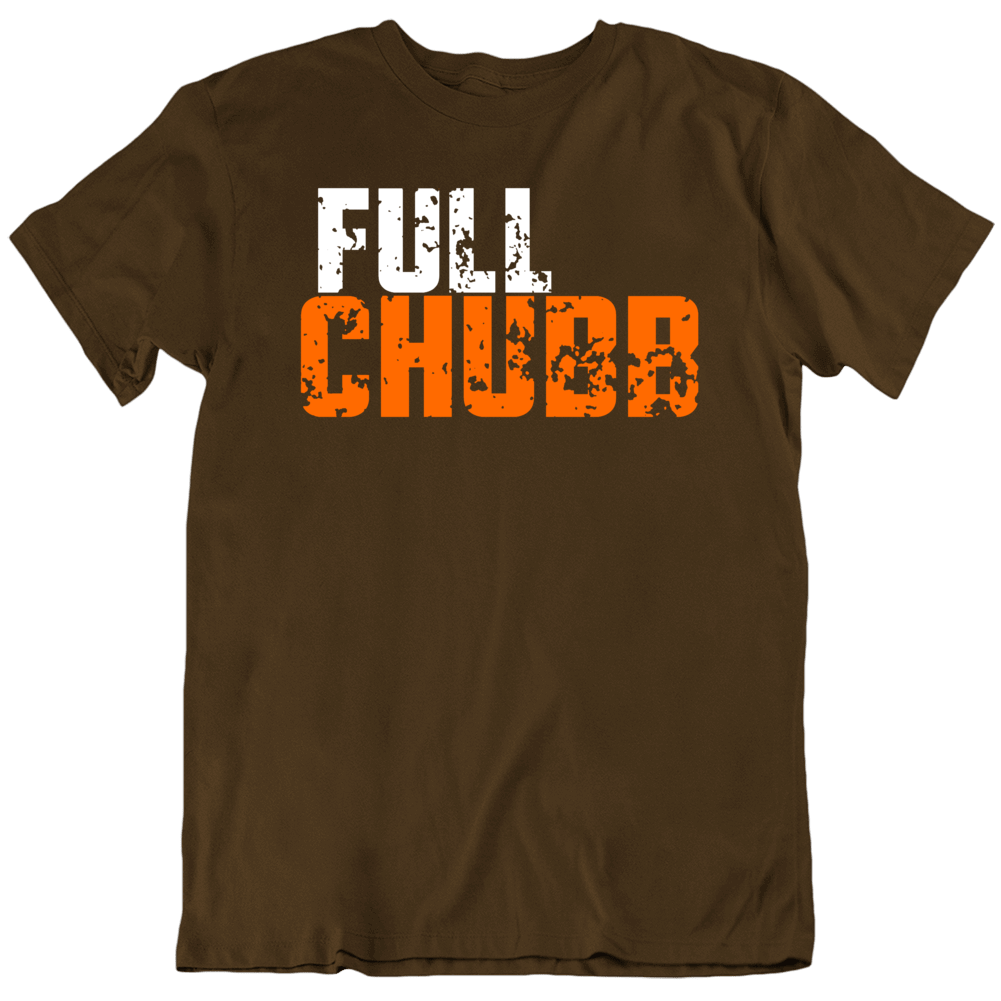 Smack Apparel Cleveland Football Fans. Chubb-Hub. Brown or Orange T-Shirt (Sm-5X)