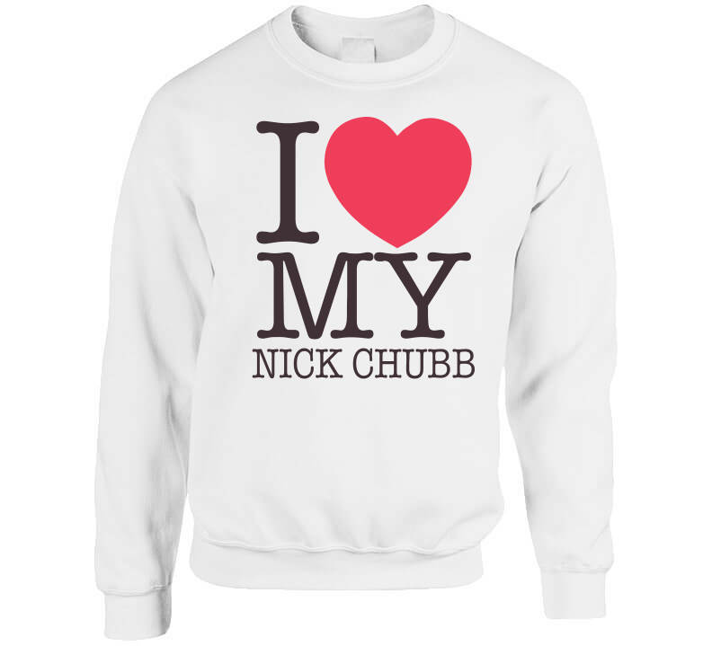 TheLandTshirts I Heart My Chubb Nick Chubb Cleveland Football Fan T Shirt Crewneck Sweatshirt / White / Large