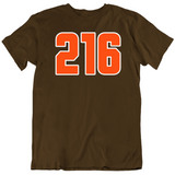 Area Code 216 Cleveland Football Fan T Shirt