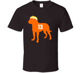 Odell Beckham Jr 13 Dog Silhouette Cleveland Football Fan T Shirt