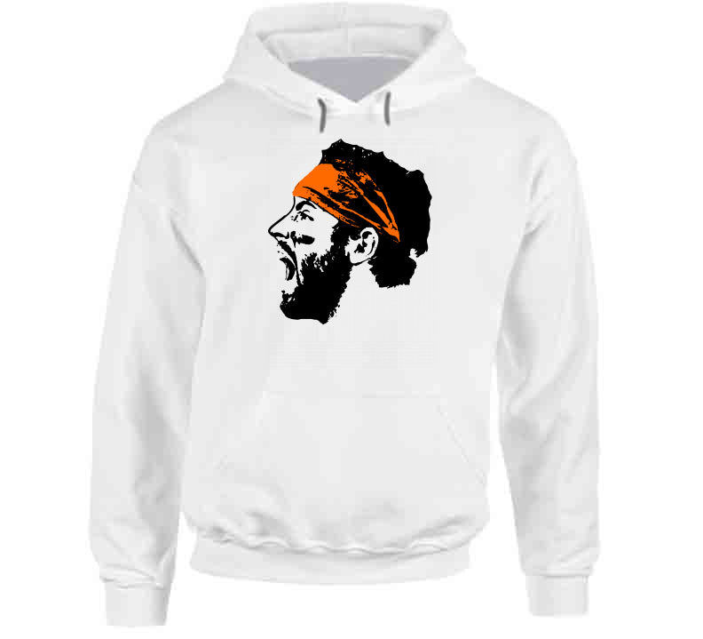 TheLandTshirts Baker Mayfield Scream Big Head Silhouette Cleveland Football Fan T Shirt Hoodie White 2 X Large